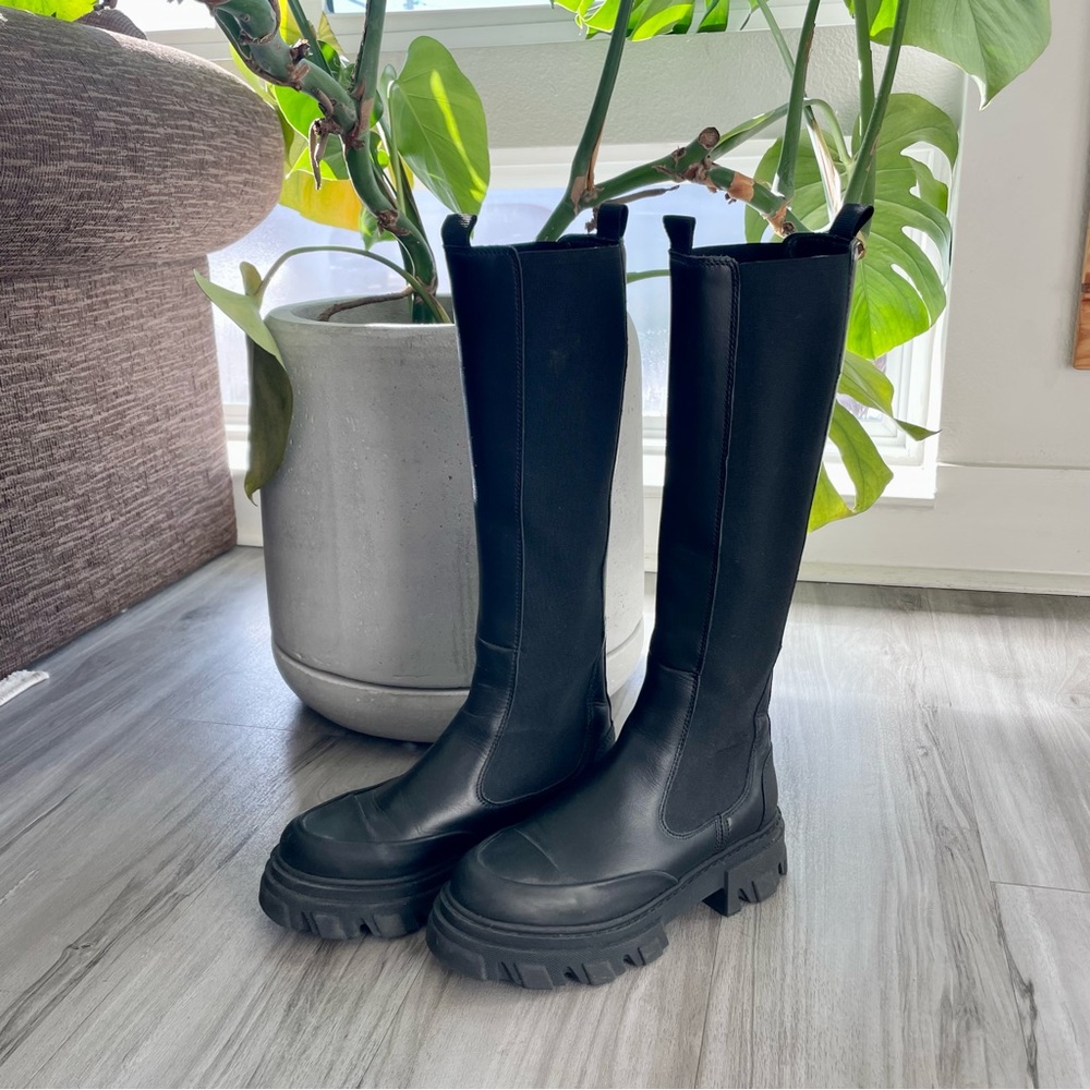 Ganni knee-high Chelsea boots